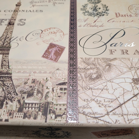 New Keepsake Storage Box Denrees  Coloniales Cafes Eiffel Tower Paris - Picture 3 of 9